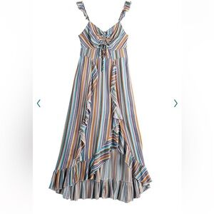 NWT Striped Ruffled Maxi Dress